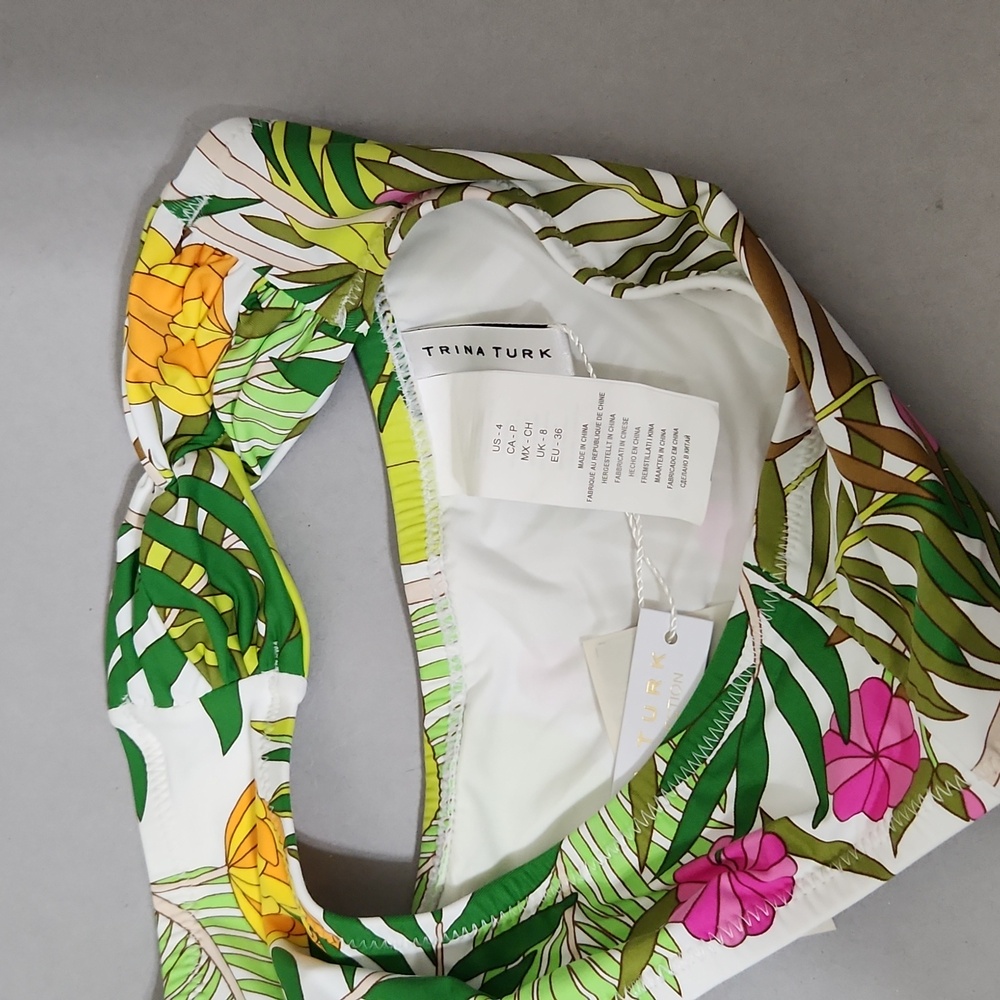 NWT Trina Turk Tropical Print Tankini Top and Bottom Set. Size 4 - Picture 9 of 12